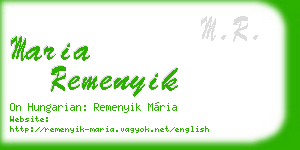 maria remenyik business card