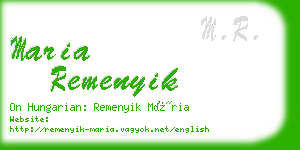 maria remenyik business card